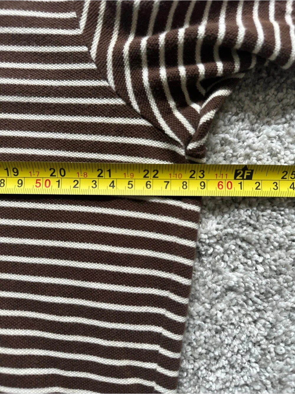 Vintage Polo by Ralph Lauren Brown and White Striped Polo Shirt